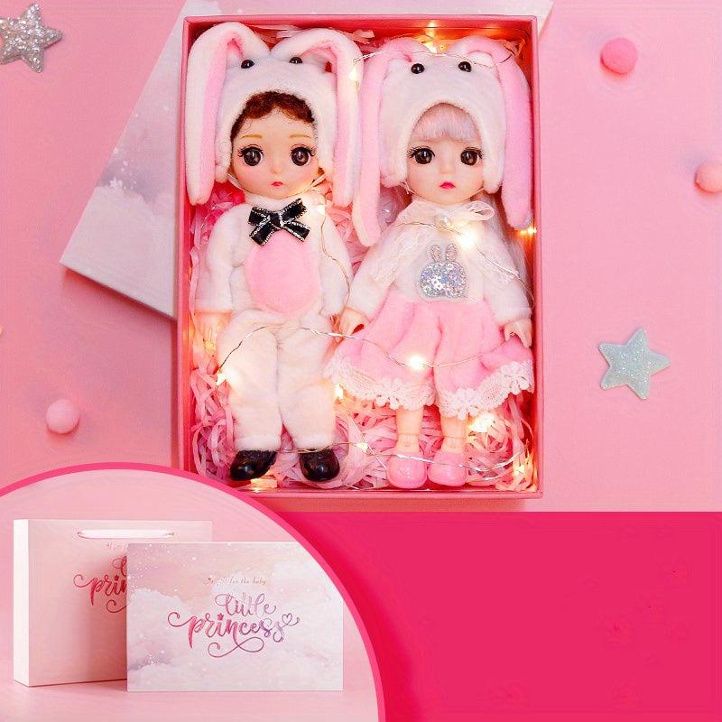 15-24 Cm Doll Girl Set with 2 Mini Dolls, Outfits, Shoes - 12 Styles