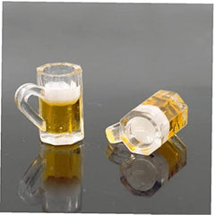 12pcs Dollhouse Beer Cup Model Realistic Looking Yellow 1:5 Scale