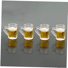 12pcs Dollhouse Beer Cup Model Realistic Looking Yellow 1:5 Scale
