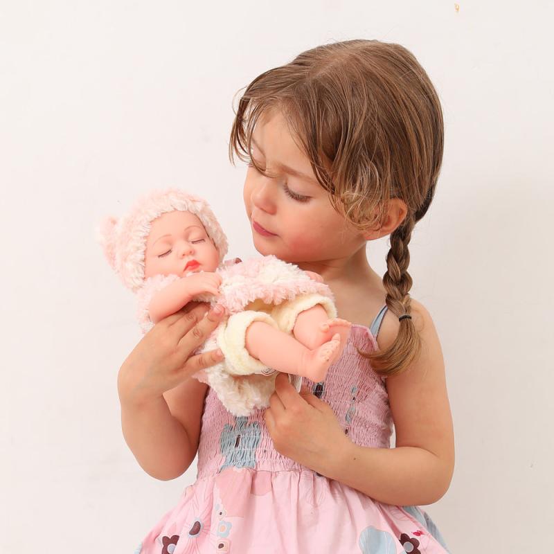 Mini 11 89 Inch Rebirth Doll Closed Eyes Simulation Baby Doll Little Girl Toy