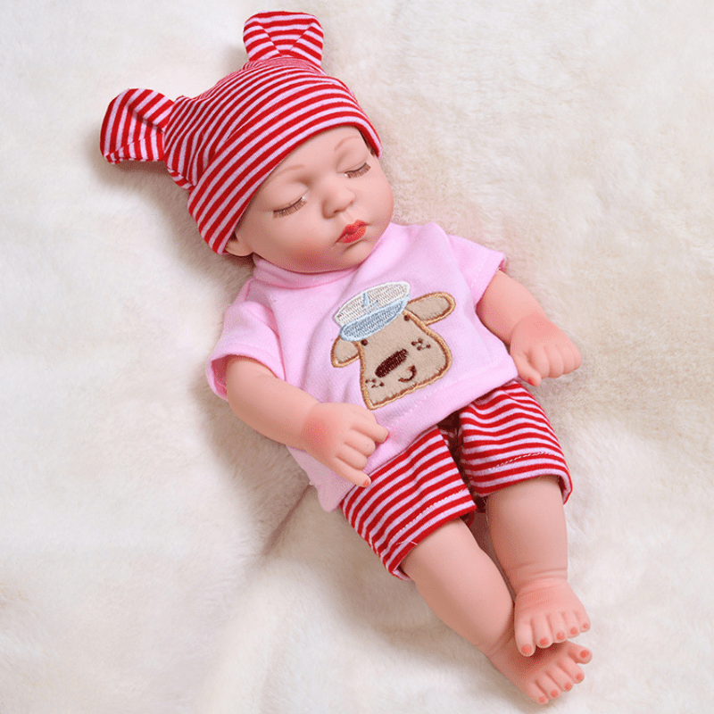 Mini 11 89 Inch Rebirth Doll Closed Eyes Simulation Baby Doll Little Girl Toy