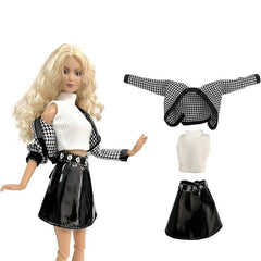 Stylish Doll Outfit Set for Girls: T shirt, Trousers, Skirt, Gown & More
