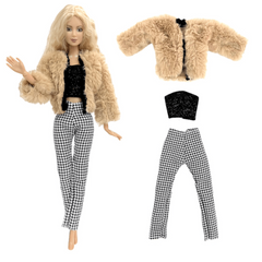 Stylish Doll Outfit Set for Girls: T shirt, Trousers, Skirt, Gown & More