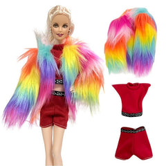 Stylish Doll Outfit Set for Girls: T shirt, Trousers, Skirt, Gown & More