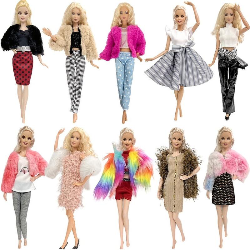 Stylish Doll Outfit Set for Girls: T shirt, Trousers, Skirt, Gown & More