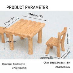 Dollhouse Table & Chair Set for Simulation House Toys