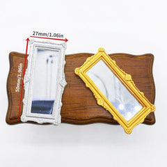 1pc Mini Resin Mirror Dollhouse Decoration