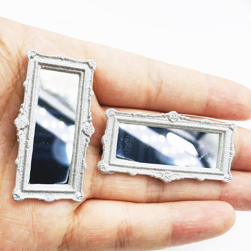 1pc Mini Resin Mirror Dollhouse Decoration