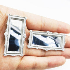 1pc Mini Resin Mirror Dollhouse Decoration