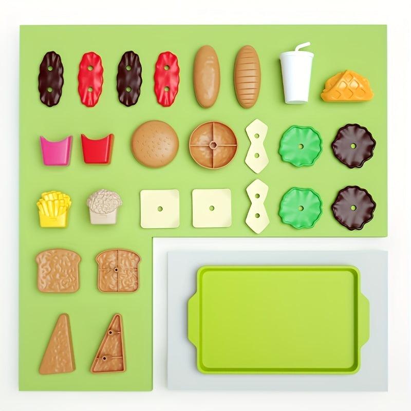 DIY Fast Food Set Mini Sandwich French Fries Hamburger Toy for Kids