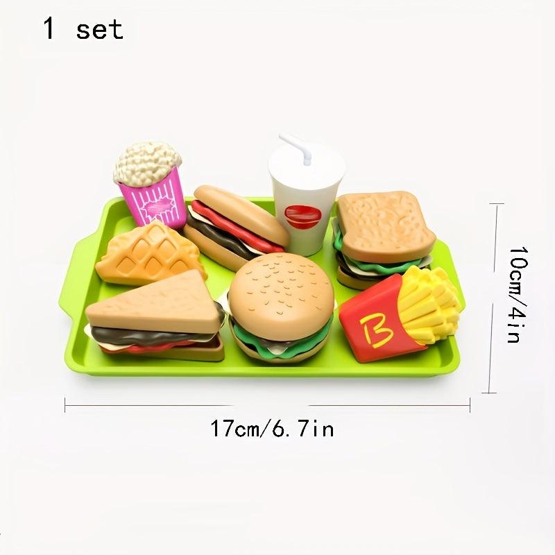 DIY Fast Food Set Mini Sandwich French Fries Hamburger Toy for Kids