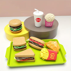 DIY Fast Food Set Mini Sandwich French Fries Hamburger Toy for Kids
