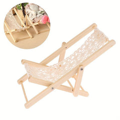 Mini Foldable Deck Chair for Dollhouse