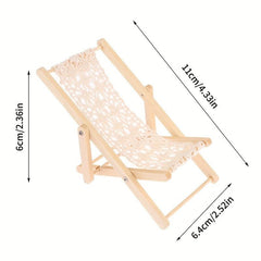 Mini Foldable Deck Chair for Dollhouse