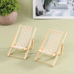 Mini Foldable Deck Chair for Dollhouse