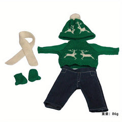 18-inch Christmas Winter Doll Outfit Set - Sweater, Pants, Scarf, Hat, Gloves