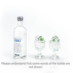 Dollhouse Vodka Bottle & Wine Glass for Ob11 BJD Blythe Decoration