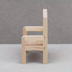 Elegant Solid Wood Chair for 1:12 Dollhouse Furniture