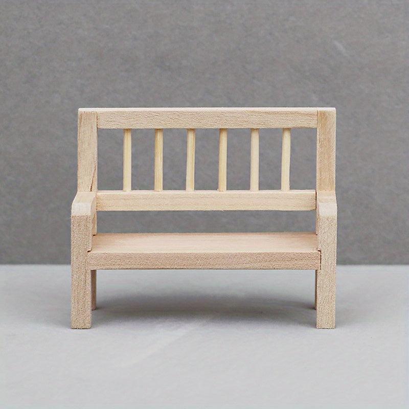 Elegant Solid Wood Chair for 1:12 Dollhouse Furniture