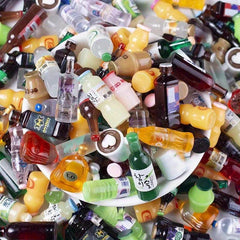 30pcs Dollhouse Drinks Bottles 1:12 Scale Wine Bar Parties