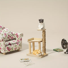1:12 Dollhouse Mini Cat Toy Rack Mini Cat Shelf Scratching Post