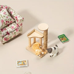 1:12 Dollhouse Mini Cat Toy Rack Mini Cat Shelf Scratching Post