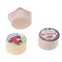 3pcs 1:12 Dollhouse Mini Cheese Ornaments Set