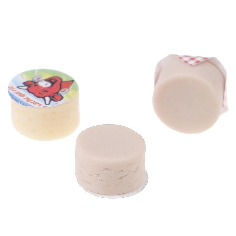 3pcs 1:12 Dollhouse Mini Cheese Ornaments Set