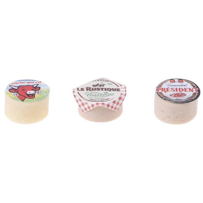 3pcs 1:12 Dollhouse Mini Cheese Ornaments Set