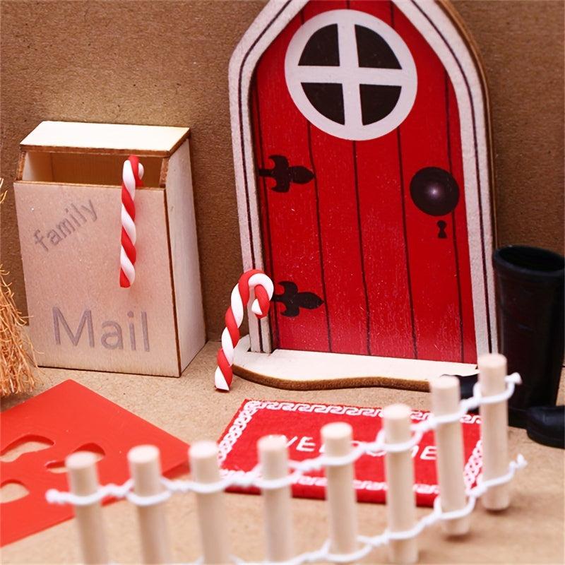 Elf Magic Girl Fairy Door Set Christmas Decorations Mini Fairy Outdoor DIY