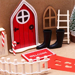 Elf Magic Girl Fairy Door Set Christmas Decorations Mini Fairy Outdoor DIY