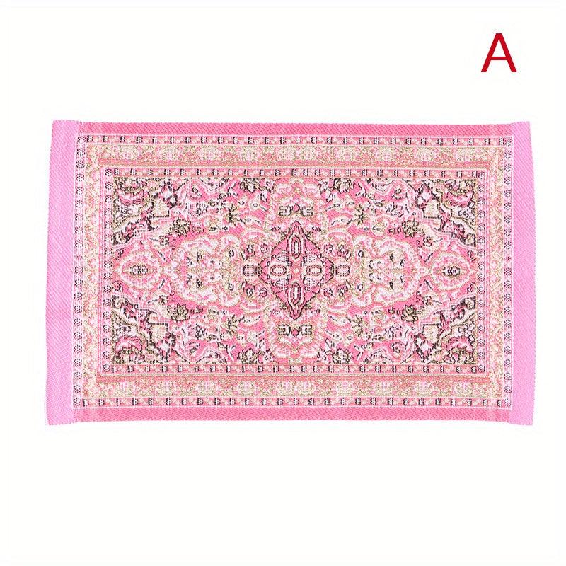 Handwoven 1:12 Scale Dollhouse Floor Carpet, Charm & Elegance
