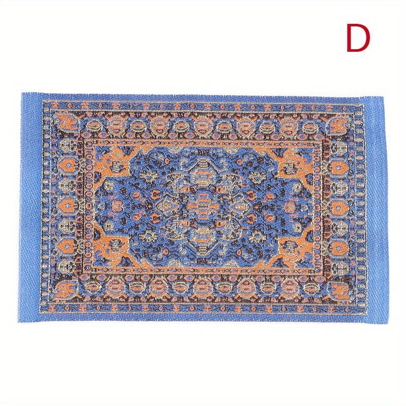 Handwoven 1:12 Scale Dollhouse Floor Carpet, Charm & Elegance