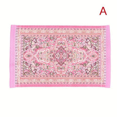 Handwoven 1:12 Scale Dollhouse Floor Carpet, Charm & Elegance