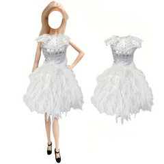 1pc Lovely Plume Dress Lace Fairy Dress For 29-97cm Doll 1:6 Toy Accessories