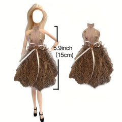 1pc Lovely Plume Dress Lace Fairy Dress For 29-97cm Doll 1:6 Toy Accessories