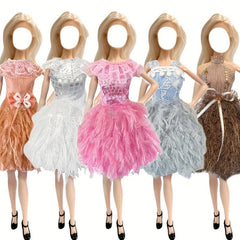 1pc Lovely Plume Dress Lace Fairy Dress For 29-97cm Doll 1:6 Toy Accessories