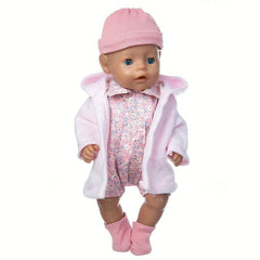 Pink Four Piece Doll Clothes Set for 17-inch Born Baby Doll