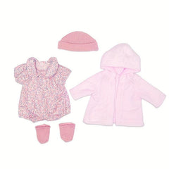 Pink Four Piece Doll Clothes Set for 17-inch Born Baby Doll