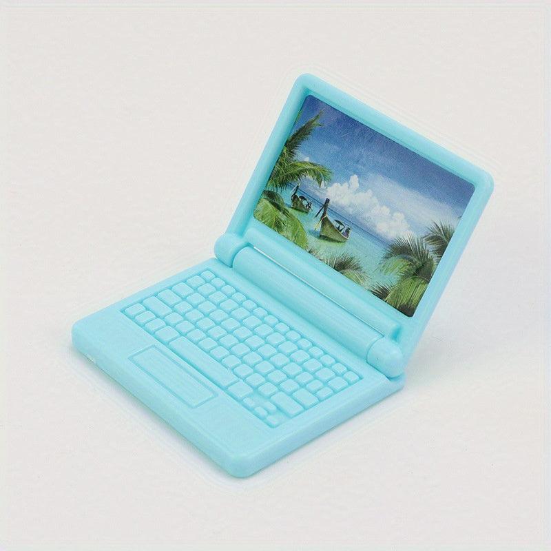 Mini Laptop Model Collapsible Office Computer Dollhouse Decoration