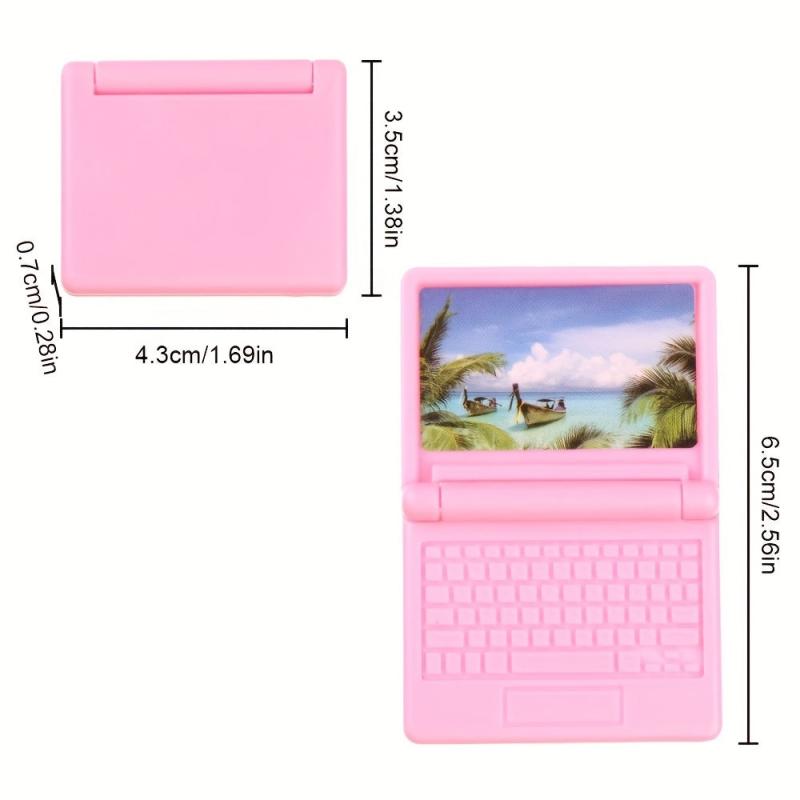 Mini Laptop Model Collapsible Office Computer Dollhouse Decoration