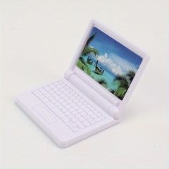Mini Laptop Model Collapsible Office Computer Dollhouse Decoration