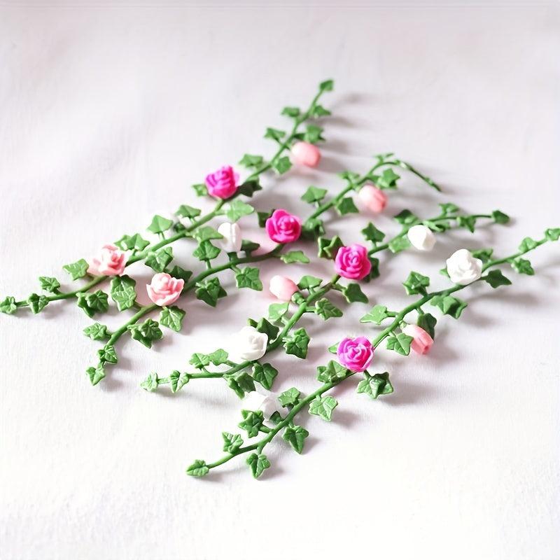 2pcs Mini Garden Flower Vine Simulation Model