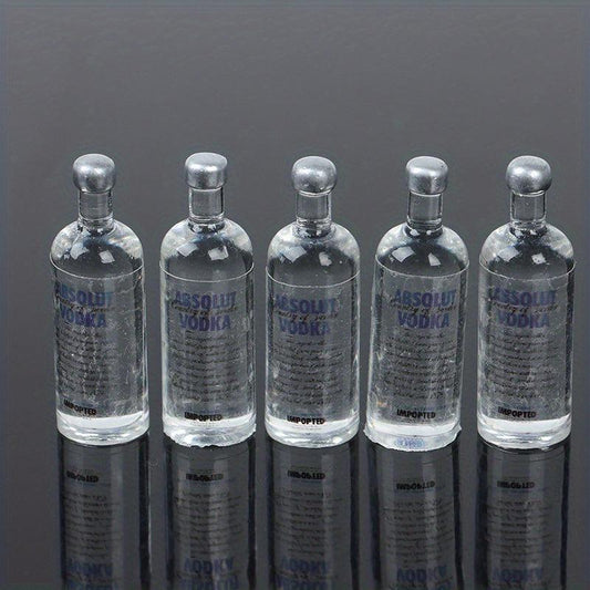 5pcs Mini Vodka Bottle Doll House Food Sand Table Toy Model