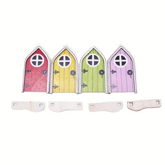 1pc Wooden Fairy Door Garden Scene Decor