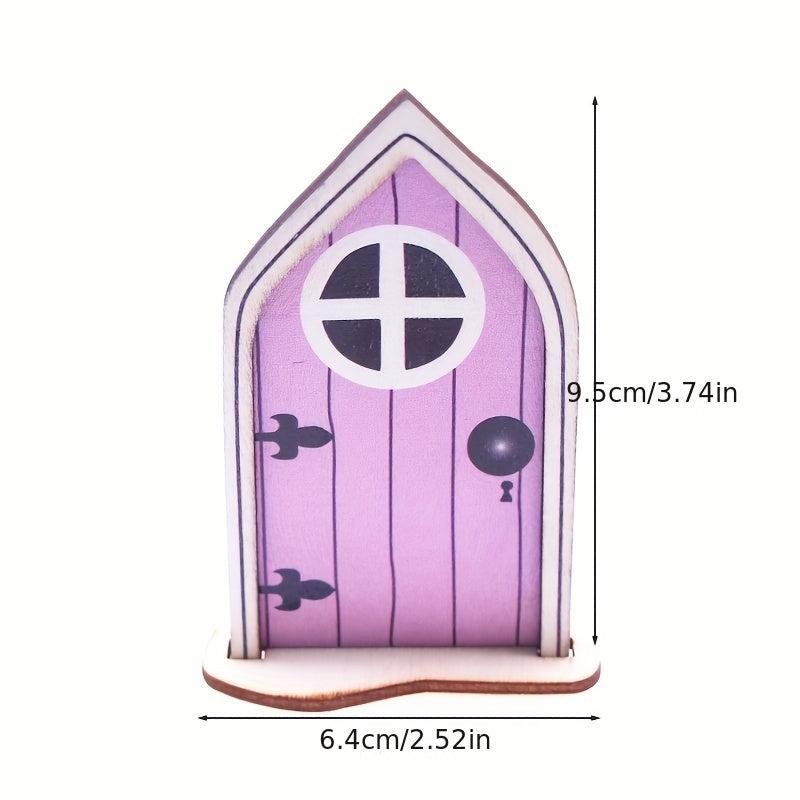 1pc Wooden Fairy Door Garden Scene Decor
