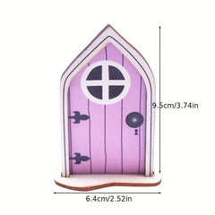 1pc Wooden Fairy Door Garden Scene Decor