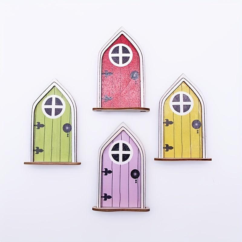 1pc Wooden Fairy Door Garden Scene Decor
