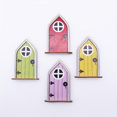 1pc Wooden Fairy Door Garden Scene Decor