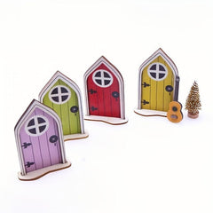 1pc Wooden Fairy Door Garden Scene Decor